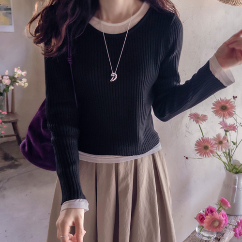 Autumn Golji Season Color Layered Loose Fit Knit [size: F (55~66)]