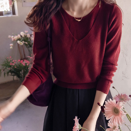 [LABEL] Penny's Layered Fall Season Loose Fit Knit [size: F (55~66)]