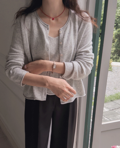 [Set composition] [LABEL] Maybe loose fit, round hem, basic sleeveless shirts + cardigan set [size: F (55~66)]