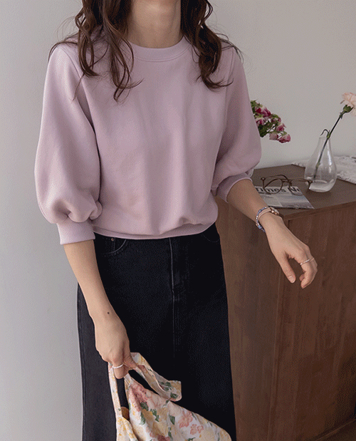 [LABEL] Ashley Puff 7/8 Sleeve Man to Man Tee [size: F(55~66)]