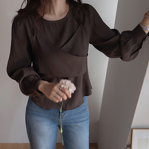 [LABEL] Lizun Yeori Feminine Mood Bustier Blouse [size: F(55~66)]