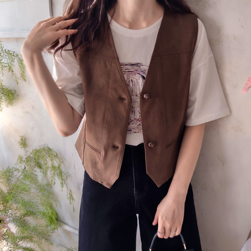 [LABEL] Plan de Me Suede Autumn Vest [size: F(55~66)]