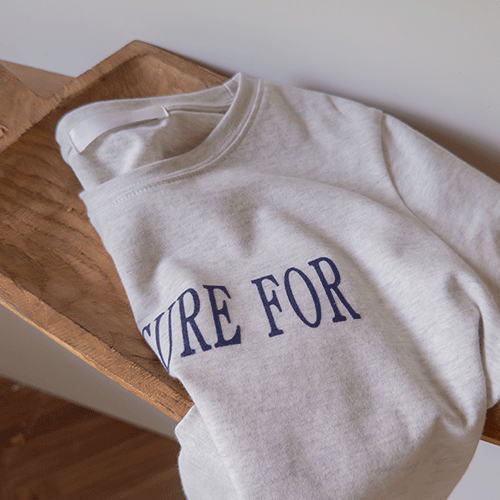 [LABEL] Popli Board Round Texture Velvet Lettering T-shirt [size: F(55~66)]