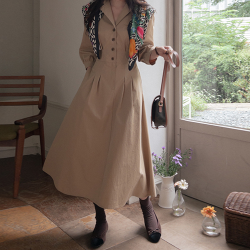 [LABEL] Luang Feminine Mood Collar One Piece <FONT color=#d8a4a4>[Scratch Sale]</font>