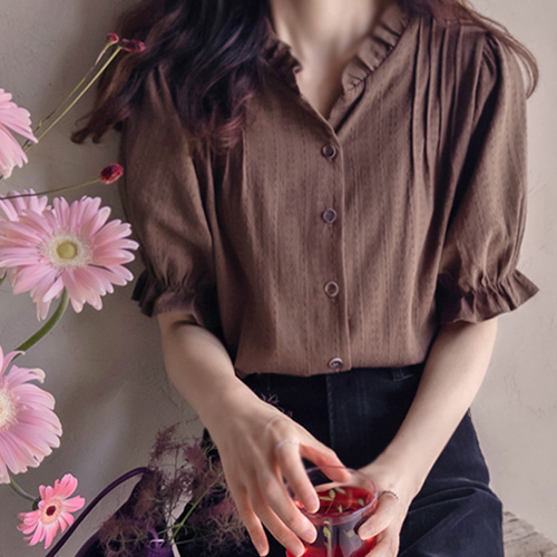 [LABEL] Sonia De Sharingkara Subtle Embroidery Lovely Blouse [size: F (55-66)]