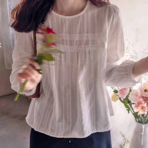 Heidi Autumn Lace-Tie Elegant Blouse [size: F (55-66)]