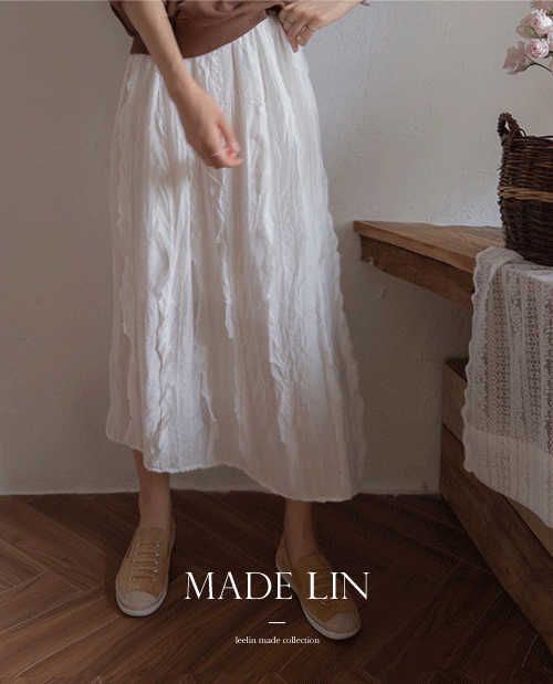 [Best Special Price 6,000 Won Discount] <FONT color=#5a3954>MADE LIN</font> Puffy Ruffle Wrinkles Banding Skirt [size: F (55-66)]
