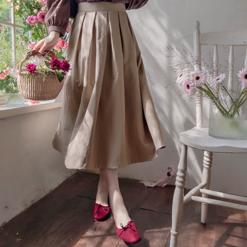 [Best Special Price 4,000 Won Discount] <FONT color=#5a3954>MADE LIN</font> Like You Mapsi Pleated Elegant Fit Firm and Flexible Skirt [size: F (55~66)]
