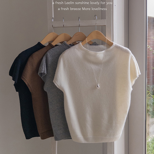 [Wool30%][LABEL] Lydia Board Round Hole Garment Half-Length Knit [size: F(55~66)]