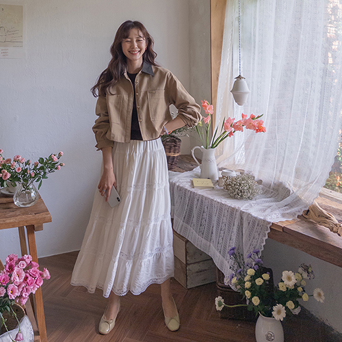 [LABEL] Trian stylish color combination Kara Jacket [size: F(55~66)]