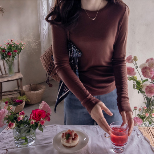 Byron Autumn Tencel Stretchy Spandex Soft Tee [size: F(55~66)]