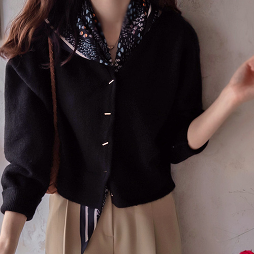 [LABEL] Shujay Plus Sophisticated Button Soft Slim Fit Cardigan [size: F(55~66)]