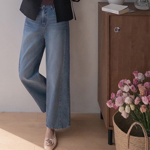 Katen loose-fit side-cut baggy denim pants [size: S, M, L]
