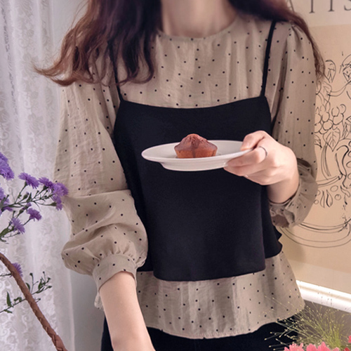 [LABEL] Kindot Luxury Slim Fit Bustier Set Blouse [size: F, 1]