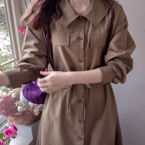 [LABEL] Raven Love Cara Adjustable Waist Strap Fall Season One Piece [size: F (55~66)]