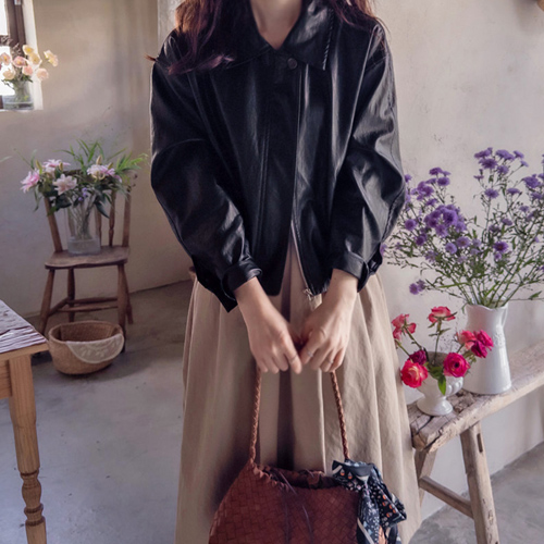 Mark Bell's cute and luxurious autumn leather jacket [size: F (55~66)]