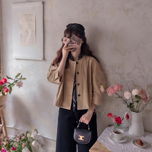 Anjade Semi-Round Sleeve Fall Jacket [size: F(55~66)]