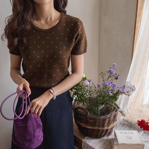 Shudiel Raund neck Dot Knit [size: F(55~66)]