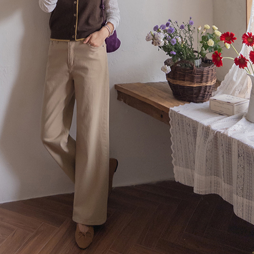 [Sticky Span][LABEL] Lekay Straight Fit Semi-Wide Pants [size: S, M, L]