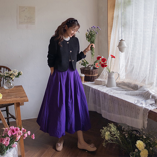 Revena Rusrak Voluminous Pleats Skirt [size: F (55-66)]