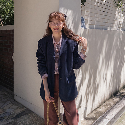 Monenme Classic Chic Suede Collar Jacket [size: F(55~66)]