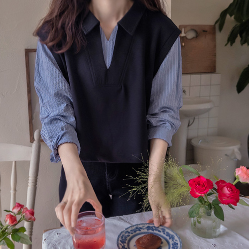 [LABEL] Cute STBlouse Layered Tee [size:F(55~66)] [Estimate storage after 9/23!]