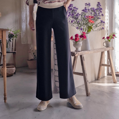 [LABEL] Denian Cheese Span Smooth Clean Fit Wrinkle-Free Comfortable Band Pants [size: S, M, L]