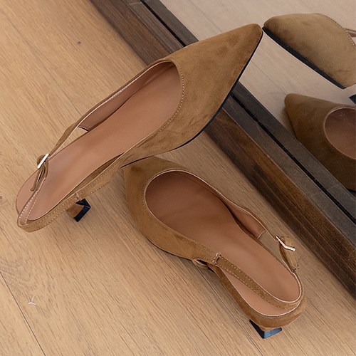 Mood Bambi Brown Suede Slingbacks Shoes