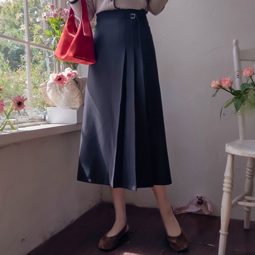 [LABEL] Meridian Side Pleated Clean Fit High-End Skirt [size: S, M]