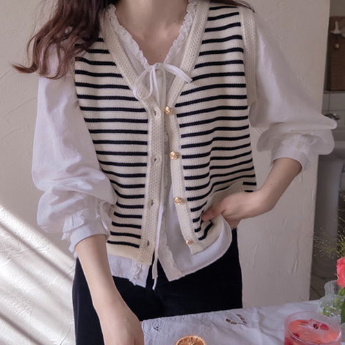 [LABEL] Zenus Gold Button Tight and Flexible AutumnST Vest [size: F(55~66)]