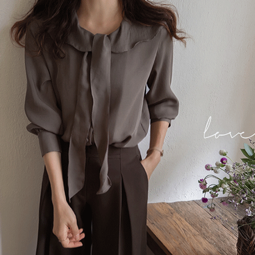 [Feminine Mood][Wrinkle-Free][LABEL] Elaine Romantic Freel Blouse [size:F,1]