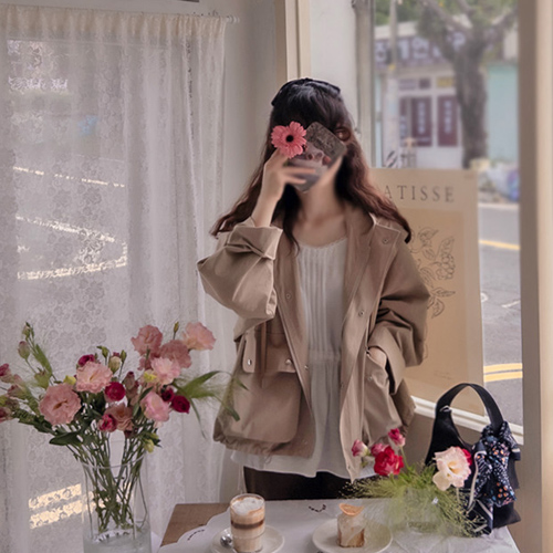 [LABEL] Dave Shoulder Fly Cute Loose Fit Hooded Jumper [size: F (55~77)]