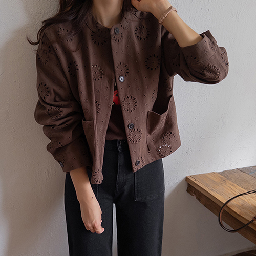 [Best Special Price 8,000 Won Discount] <FONT color=#5a3954>MADE LIN</font> Koichi Flower Punching Jacket [size: F (55-66)]