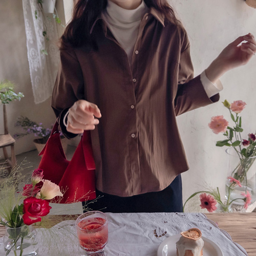 Road Me Sleeve Pintuck Simple Cut Elegant Fit 9-Sleeve Blouse [size: F(55~66)]