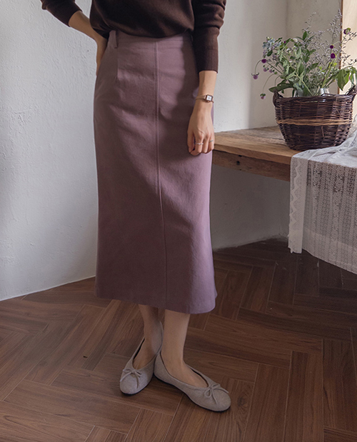 [Biowashing][LABEL] Favor Daily Mood Backslit Biowashing H-line Skirt [size: F (55-66)]
