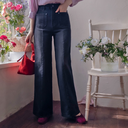Anna Pocket Cut Point Softness Pan Hidden Band Pants [size: S, M, L]