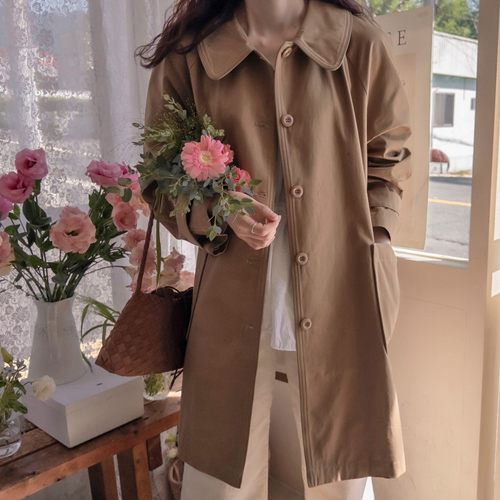 [New Arrival Special Price: 11,000 Won Discount] <FONT color=#5a3954>MADE LIN</font> LOEN Lovely Kara Trench Coat [size: F (55~66)]