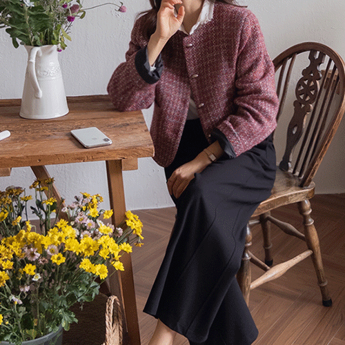 [Model Praise!] Heid Peach Fabric Side-Slit Wide Slacks [size: F(55~66)]