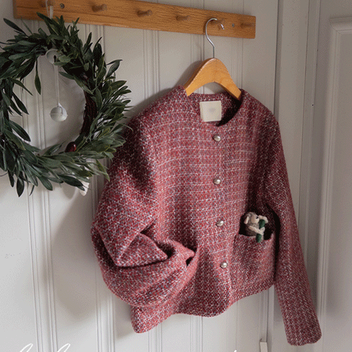 [Wool Blending] Mysterious Color Sena Tweed Jacket [size: F (55~66)]