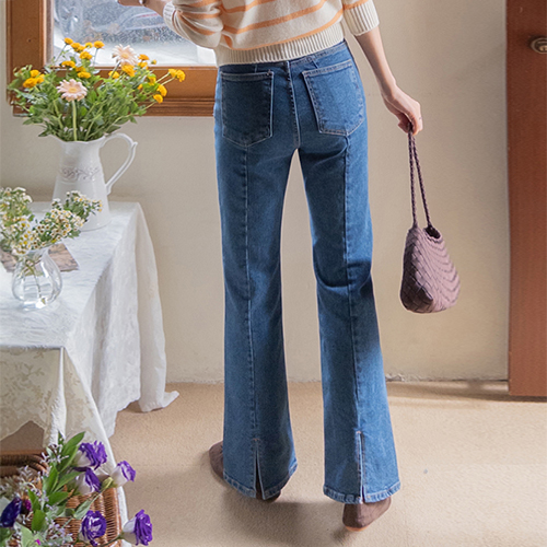 Letuin Stretchy Stretch Fit Art Back Cut Boot Cut Denim Pants [size: S, M, L]