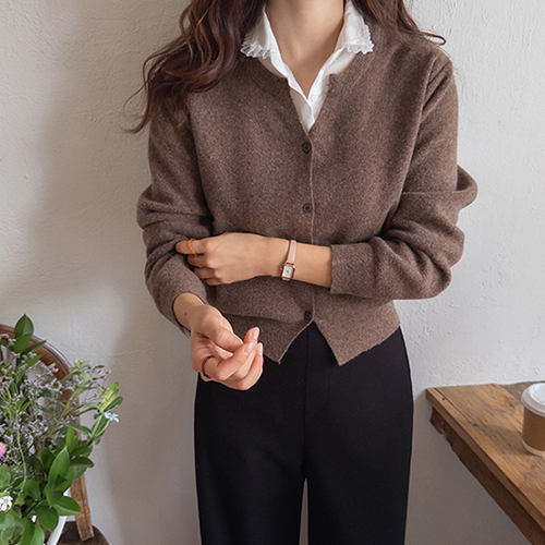 [LABEL] Genie's comfortable and comfortable wool cardigan [size: F (55~66)]