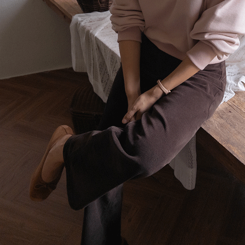[Stretching tension] Maymi straight fit hidden banding corduroy pants [size: S, M, L]