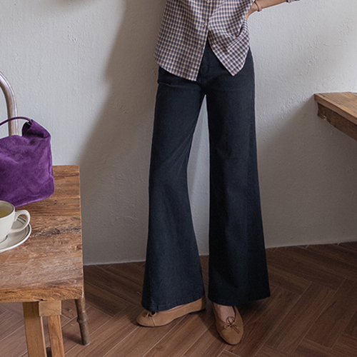 [Peach Processing! Soft] [Chewy and Chewy] Radia Side Triangle Cut Peach Processing Wide Pants [size: S, M, L]