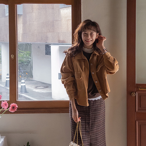 Bmondi Fall Mood Loose Fit Corduroy Jacket [size: F(55~77)]