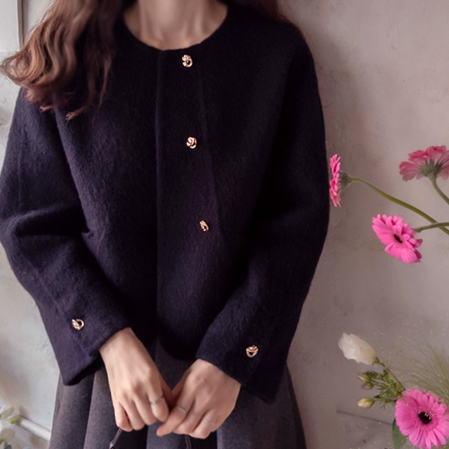 [Outer 10% Sale][LABEL] Maylux Alpaca & Wool Gold Button Handmade Jacket [size: F(55~66)]