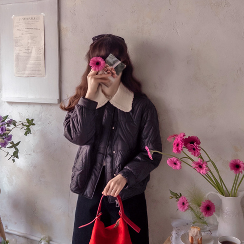 Love Me Knit Collar Heart Quilting Light Padding [size: F(55~66)]