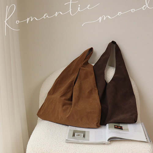 [Easy Everyday][Plenty of Storage] Chocolate Brownie Suede Big Shoulder Bag