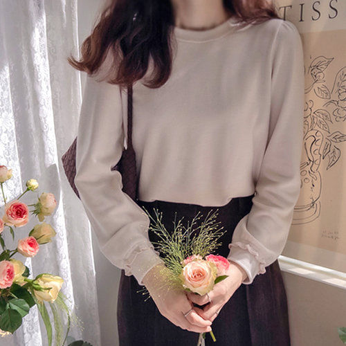 Cafere sleeve sharing key point, stretchy quilted top [size: F (55~66)]