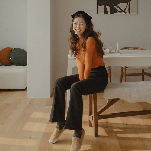 [Special Sale 40% ★Limited Quantity] <FONT color=#5a3954>MADE LIN</font> [Black] Celine Charr Mapsi Boot Cut Slacks Pants [size: S, M, L (Long/Short)]