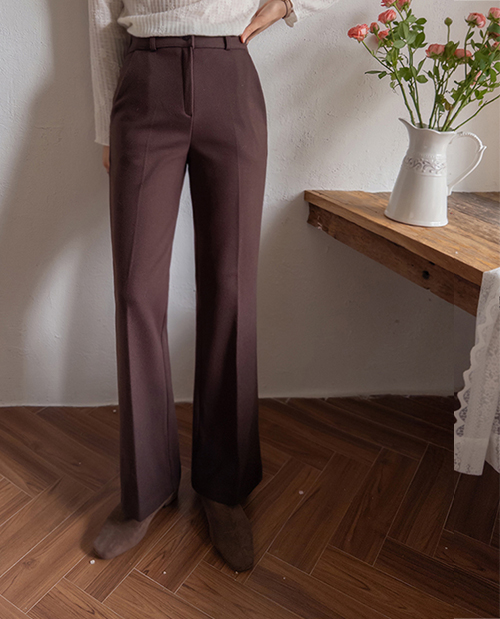 [Extreme tension] [napping] Eriv napping lining, tight spandex, regular fit, boot cut slacks pants [size: S, M, L]